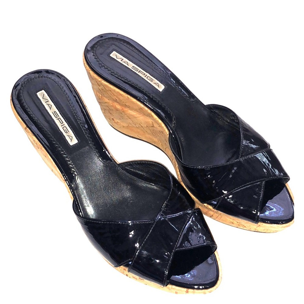 Via Spiga open toe wedge heel shoes, size 8